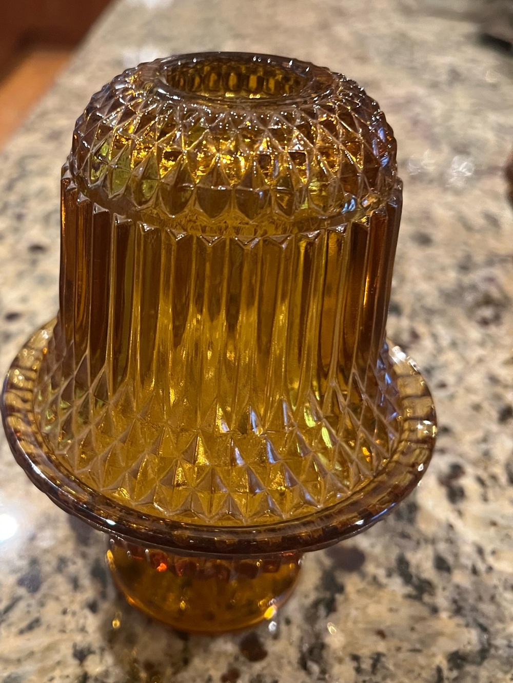Amber Diamond Point by Indiana Glass  fairy lamp